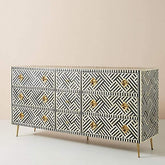 Maaya Bone Inlay Chest of Drawer sideboard Black